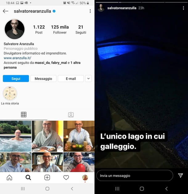 Perfil de Instagram con las historias de Snippetsboard