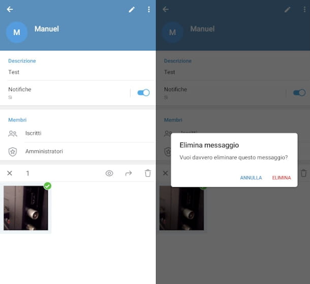 eliminar archivos multimedia Telegram aplicación de Android