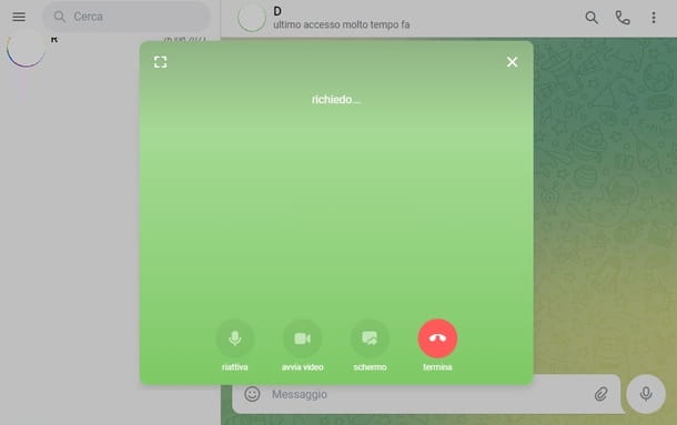 Videollamada web de Telegram