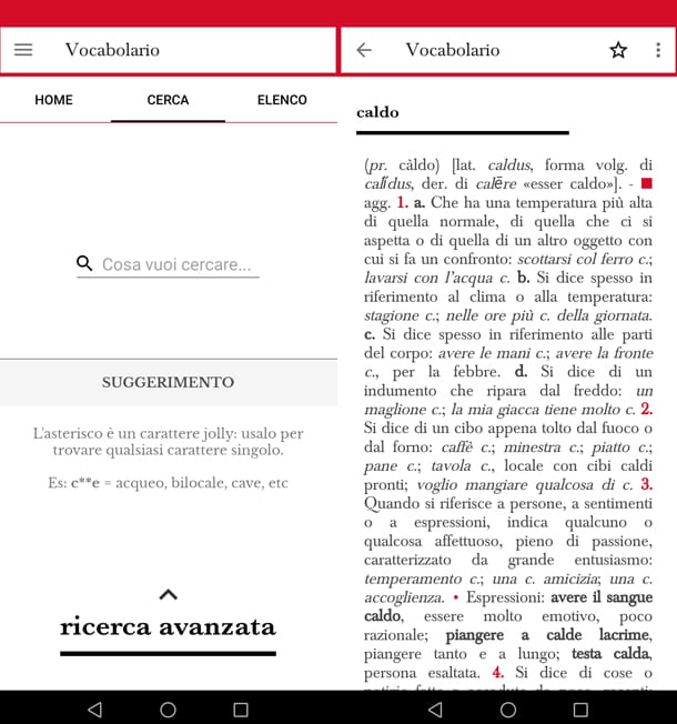 Aplicación para enriquecer el léxico italiano Il Vocabolario Treccani