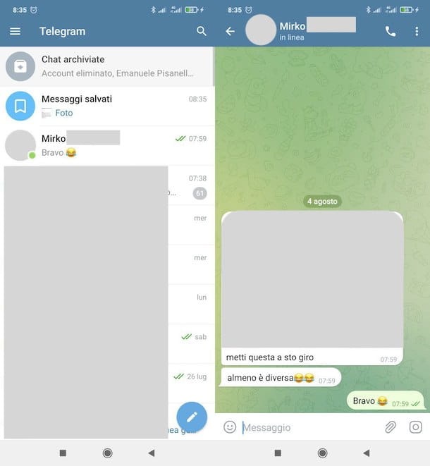 Estado en línea en Telegram