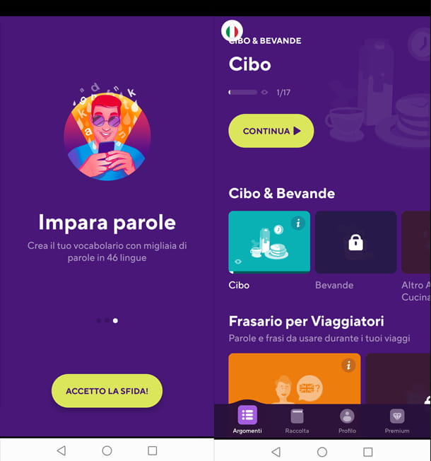 app para enriquecer el léxico italiano Drops aprende italiano