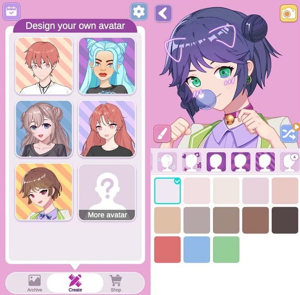 App para crear personajes de anime