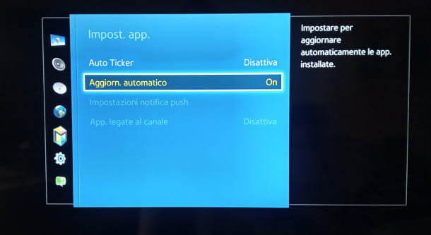 habilite las actualizaciones automáticas de la aplicación Samsung TV