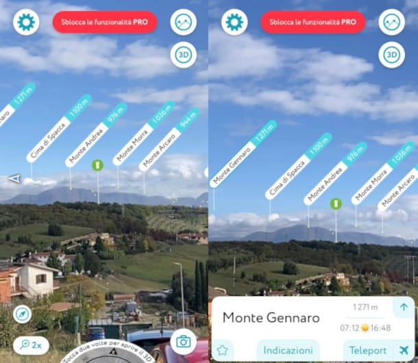 reconocimiento de montañas con la aplicación para iPhone PeakVisor