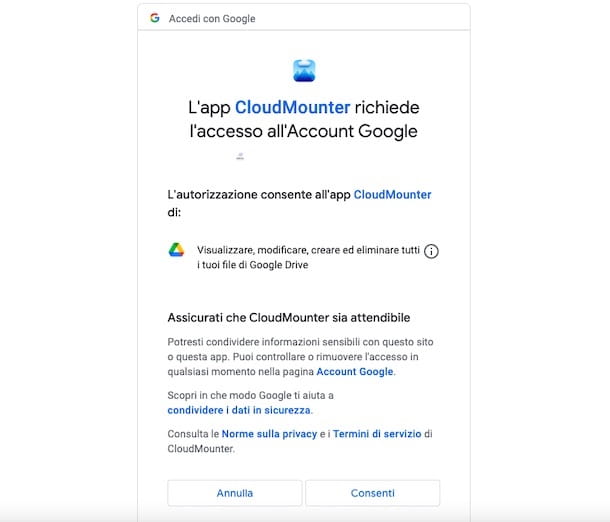 Conexión de Google Drive a través de CloudMounter