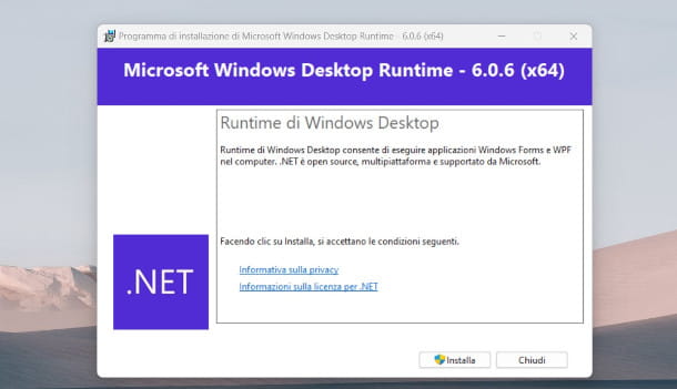 descarga preliminar.NET Windows Desktop Runtime