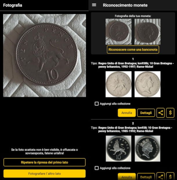 reconocimiento de monedas con la aplicación Maktun