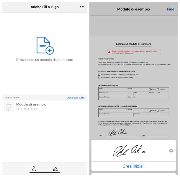 Adobe Rellenar y firmar para iPhone